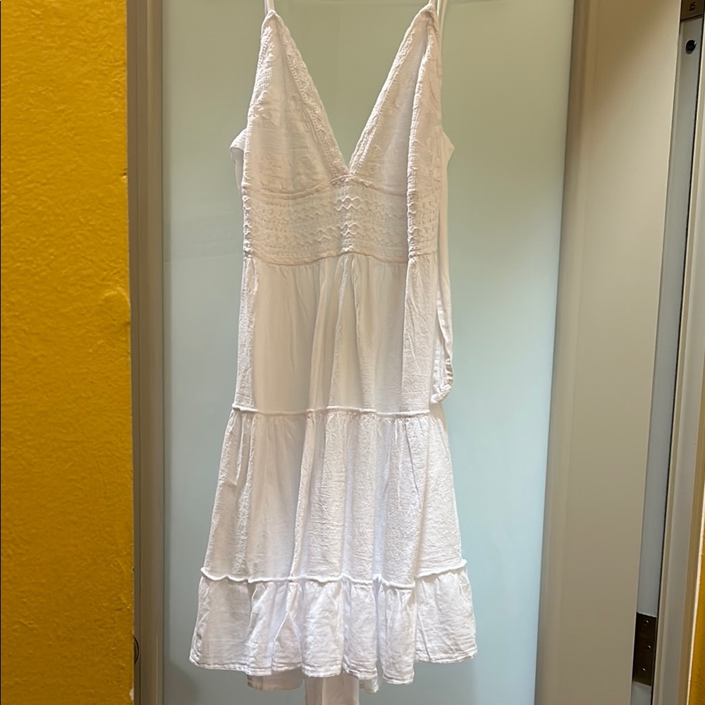 White Sleeveless Tiered Dress